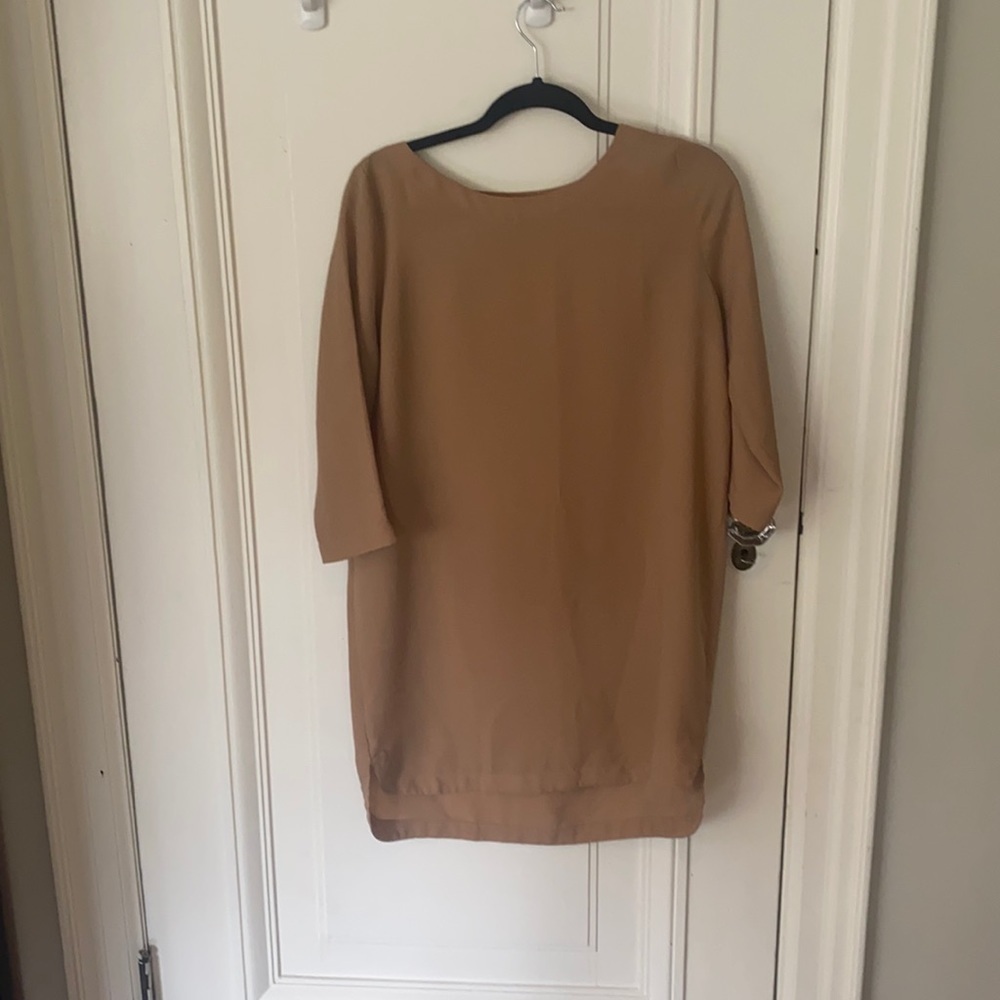 OAK + FORT Brown T Shirt Dress Size S Work Dress Business Casual Taupe Flowwy